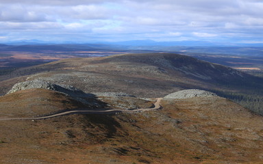 View from the peak of the mountain Hovaerken in Sweden