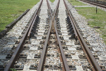 Fototapeta na wymiar Old railroad tracks,Thai Railway,Train travel