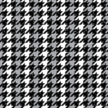Seamless black and white grunge classic fashion textile striped houndstooth pattern vector