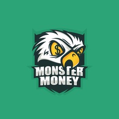 Modern vector professional logo emblem monster money