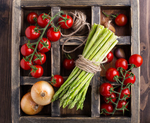 Freshly gathered veggies
