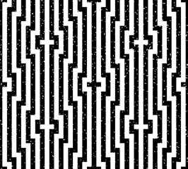 Seamless black and white grunge op art geo abstract lines pattern vector