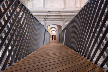 Obraz premium Brigde to the next floor in the church, Litomysl, Czech Republic