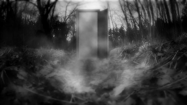 A mysterious door with haze
