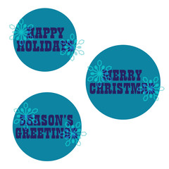 holiday typography with snowflakes