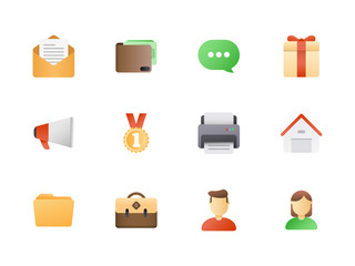 Big icon set. Colored semi flat icons pack for awesome and style web or mobile app design.