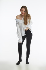 Fashion model background isolated