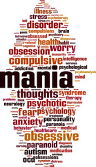 Obraz premium Mania word cloud