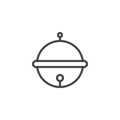 Fototapeta premium Christmas ball line icon, outline vector sign, linear style pictogram isolated on white. Symbol, logo illustration. Editable stroke