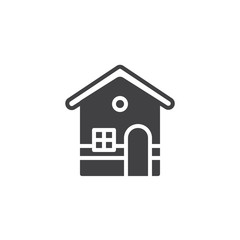 Gingerbread house icon vector, filled flat sign, solid pictogram isolated on white. Symbol, logo illustration.