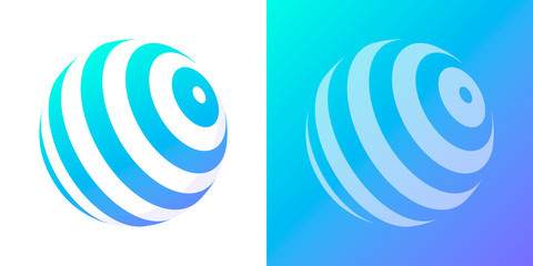 Abstract vector emblem, sphere shape.