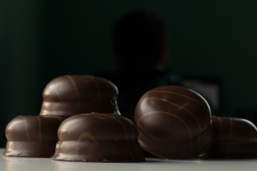 Cake on a wooden background