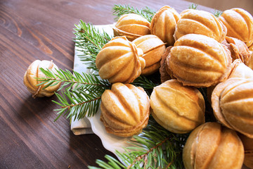 Obraz na płótnie Canvas Christmas cookies. New Year and Christmas background.