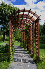 a garden tunnel in country Park near Moscow