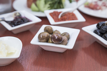 traditional turkish breakfast on table
