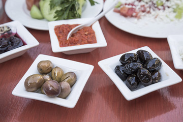 traditional turkish breakfast on table