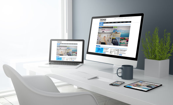 grey studio devices with cool design magazine website