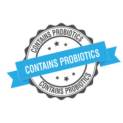 Contains probiotics stamp illustration