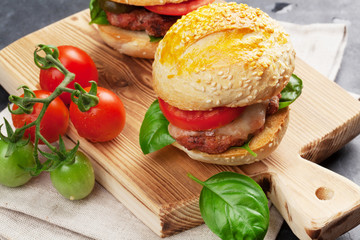 Homemade burgers