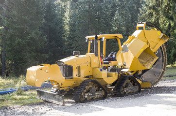 New orange road construction Trencher