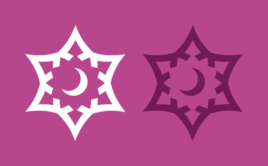 Vector Wiccan Ornament Like Star with Moon