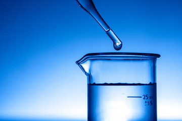 drop liquid  into a test tube