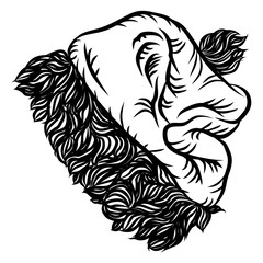 Santa Christmas hat. Santa Claus top hat isolated on white background. Vector.