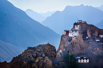 Fototapeta na wymiar Dhankar gompa. Spiti valley, Himachal Pradesh, India