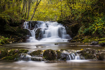 Fototapeta na wymiar Waterfall in Dolzyca, Bieszczady, Poland