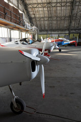 view of aircrafts in the hangar