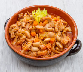 platter with tripe and beans