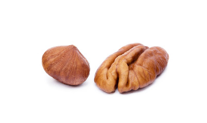 Mixed nuts isolated on white background