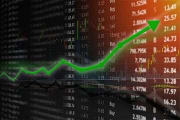 Financial success and market upswing trends concept for big profits and gains.