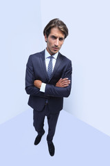 stylized photo of serious businessman