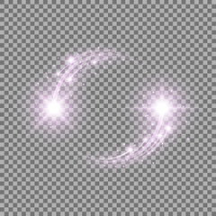 Glittering star dust, circle of lights, purple color