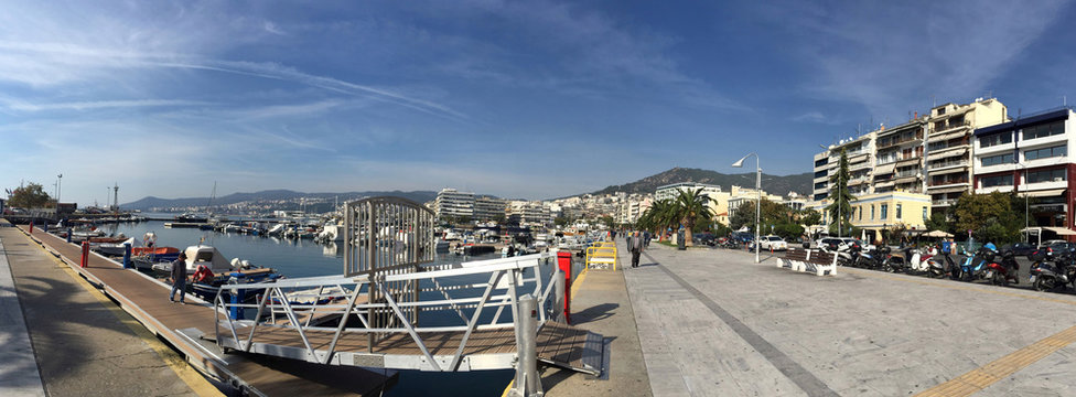 Old Port Of Kavala City In Greece.