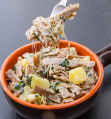 a plate of valtellinese pizzoccheri