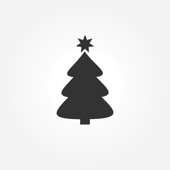 Fototapeta premium Christmas tree with star icon