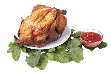 grilled chicken isolated
