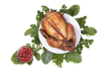 grilled chicken isolated