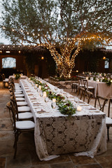 An Outdoor Dinner Celebration Long Table Setting - 180765850