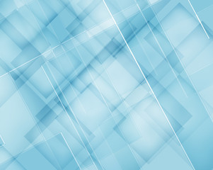abstract blue background with layered shapes and intersecting lines, business or techno backdrop design in light reflecting colors
