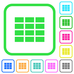 Spreadsheet vivid colored flat icons icons