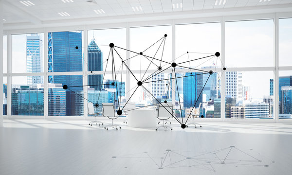 Networking and wireless connection as concept for effective modern business