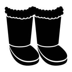 Winter boots silhouette