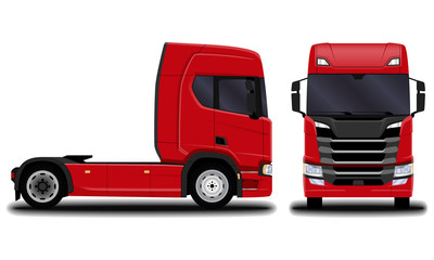 realistic truck. front view; side view.