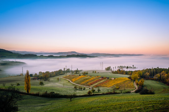 Kaisten im Morgennebel