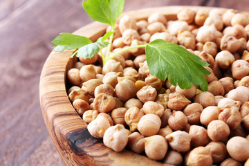 Raw Chickpeas on a bowl. Chickpeas is nutritious food. Healthy and vegetarian food