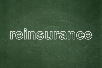 Fototapeta premium Insurance concept: text Reinsurance on Green chalkboard background