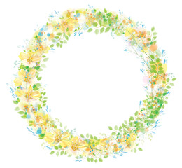 Vector  floral  circle  frame.